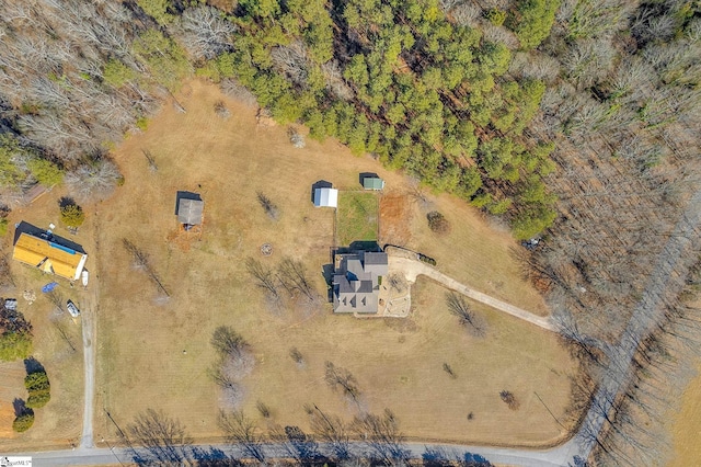 aerial view featuring a rural view