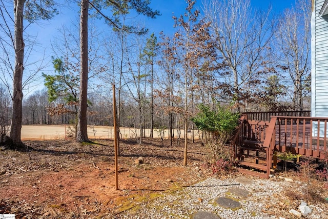 view of yard featuring a deck