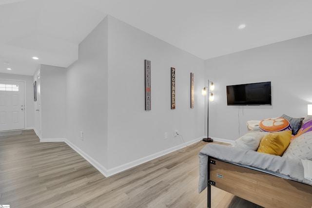 living room featuring light hardwood / wood-style flooring