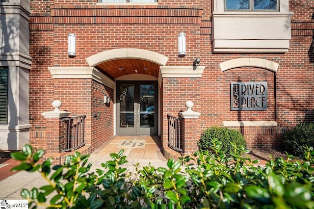 entrance to property with french doors