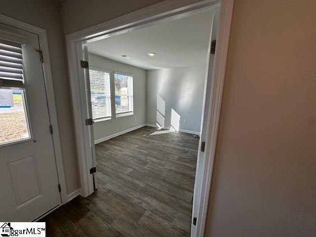 interior space featuring dark wood-type flooring