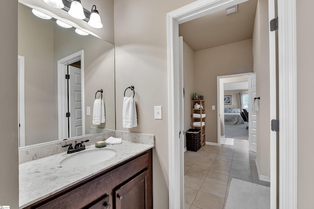 bathroom featuring vanity and tile patterned floors