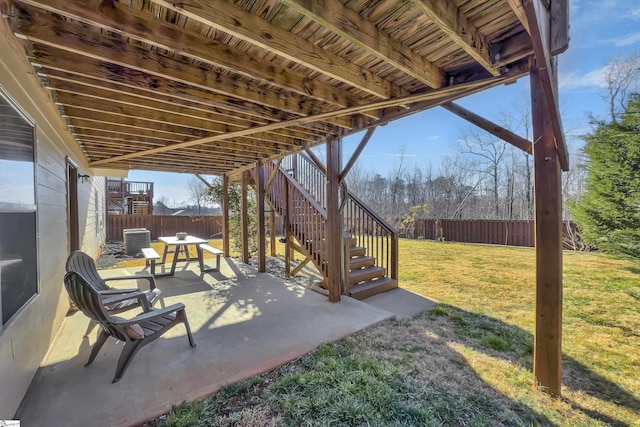 view of patio featuring central AC