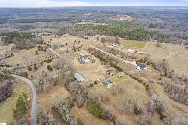 drone / aerial view featuring a rural view