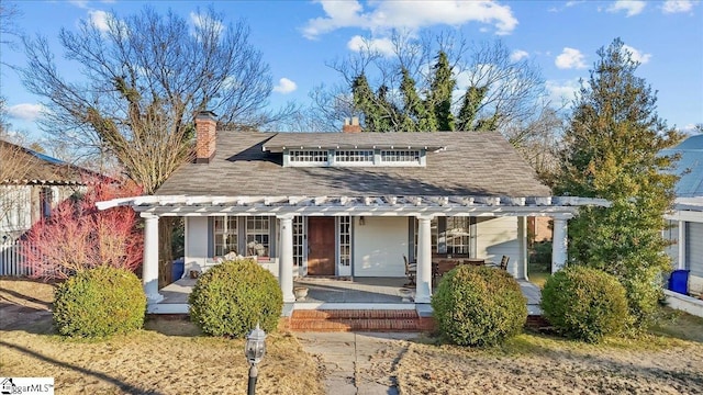 view of front of home with covered porch