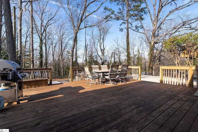 deck featuring area for grilling