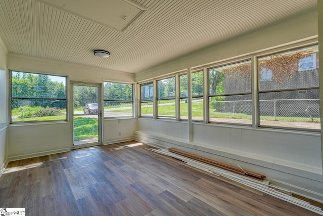 view of unfurnished sunroom