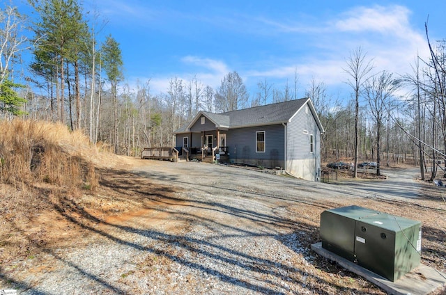 view of front of property with a deck