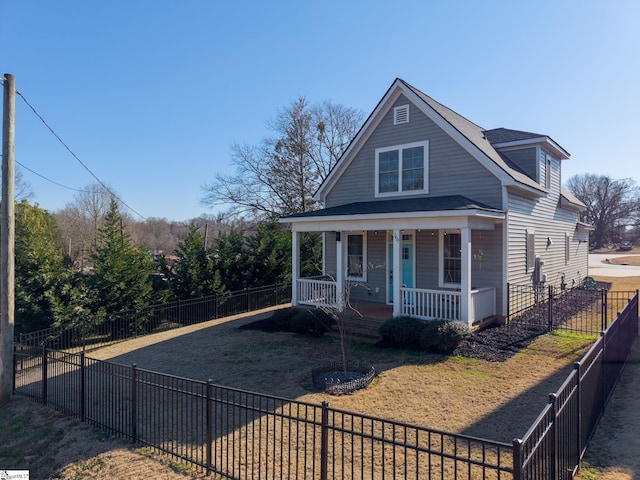 view of front of house featuring covered porch