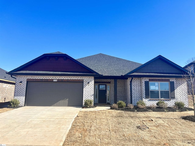 view of front of house with a garage