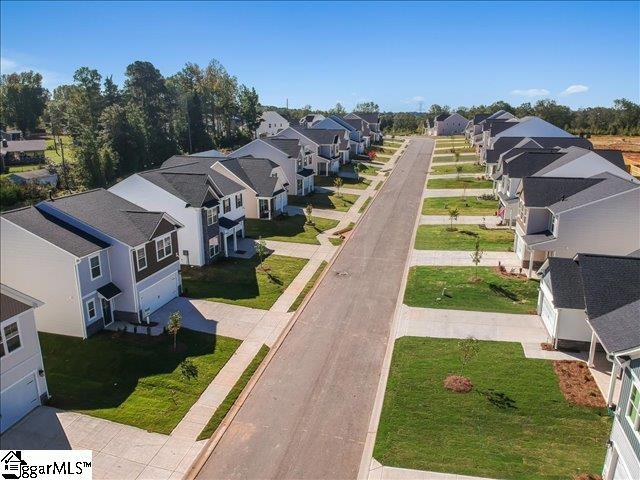 aerial view with a residential view