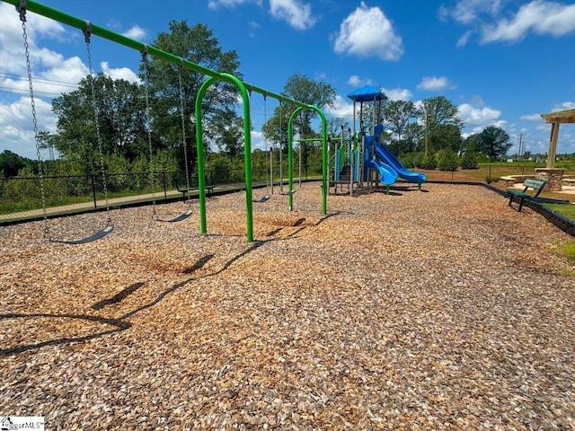 communal playground with fence