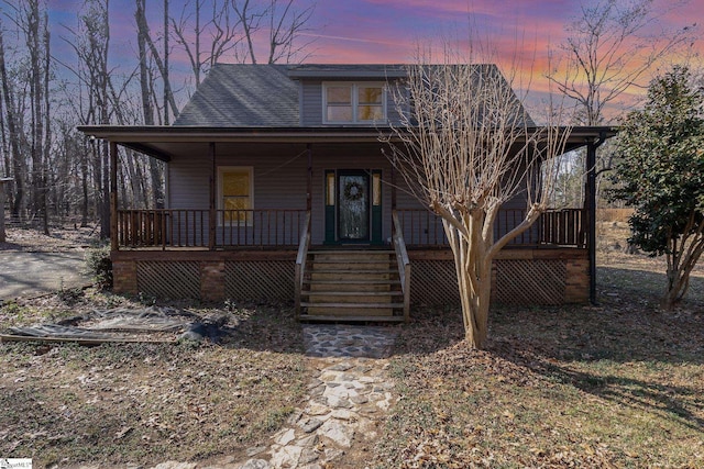 view of front of property with a porch