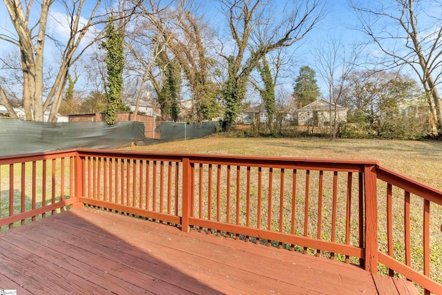 deck with a yard