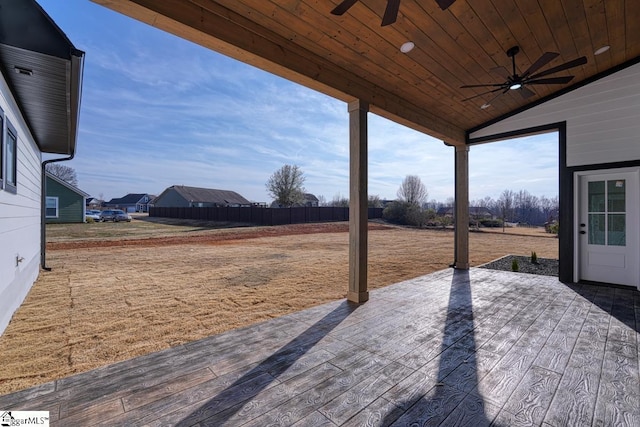 view of patio / terrace with ceiling fan