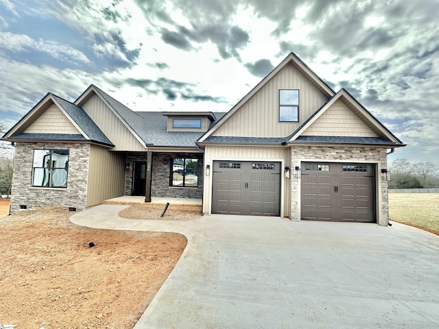 craftsman-style house with a garage