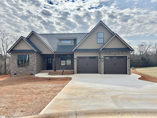 craftsman-style home featuring a garage