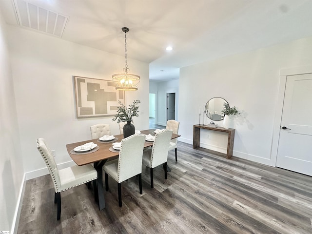 706 Cheyanne Ct, Greer, SC 29651 - dining area featuring wood finished floors, baseboards, a chandelier, and recessed lighting