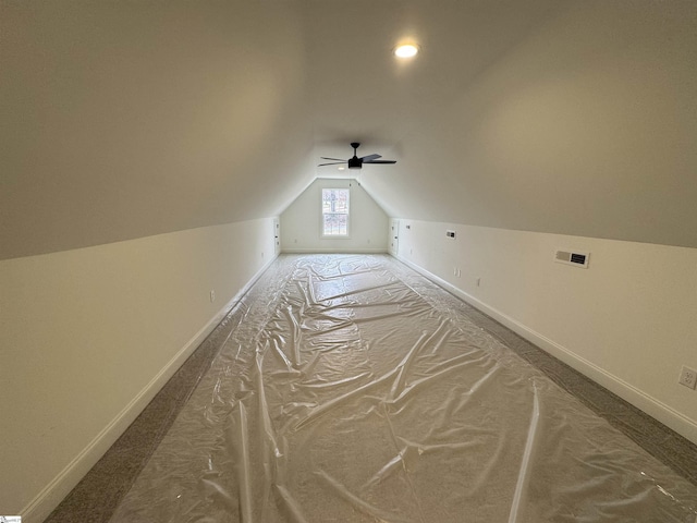 bonus room featuring vaulted ceiling