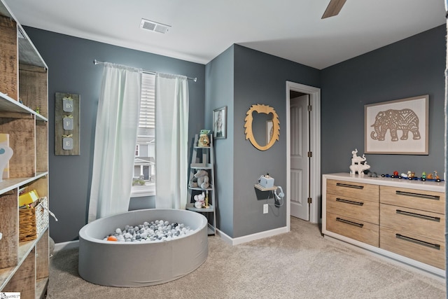 bathroom with ceiling fan