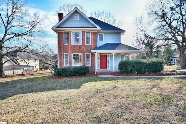 view of front of property with a front yard