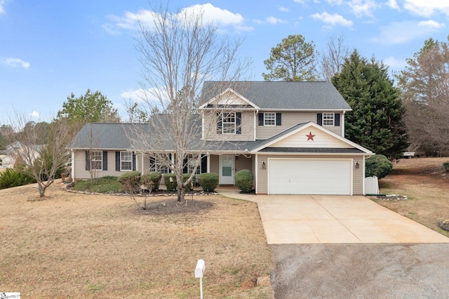 view of front of house featuring a front lawn