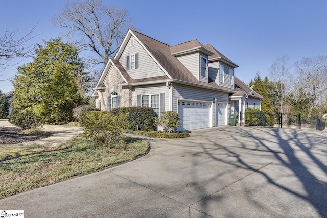 view of front facade with a garage