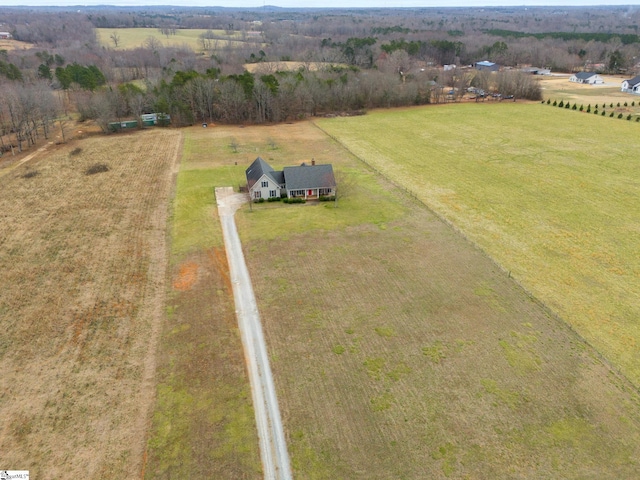 bird's eye view featuring a rural view