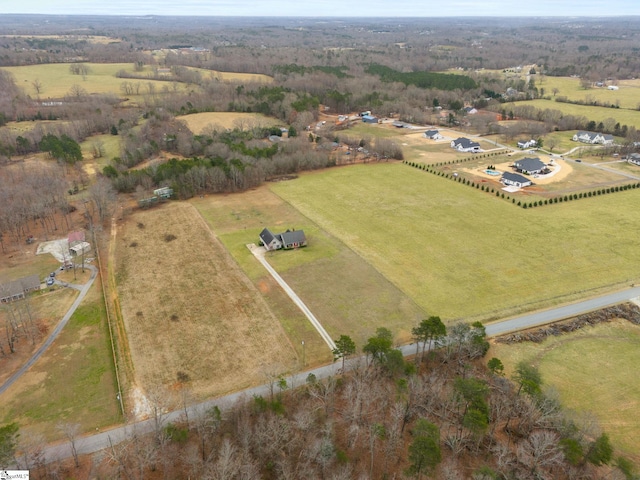 drone / aerial view with a rural view