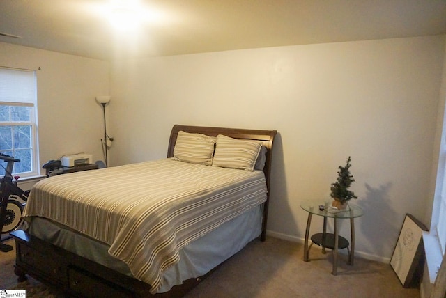 bedroom featuring carpet