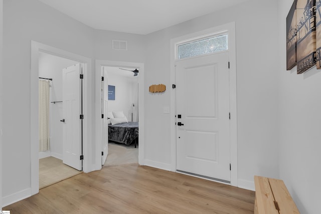 entryway featuring light hardwood / wood-style floors