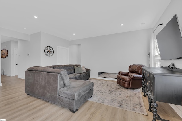 living room featuring light hardwood / wood-style flooring