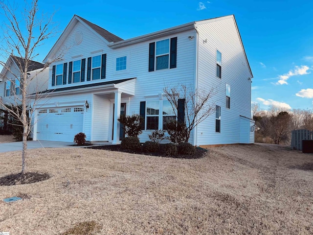 view of front of home with a garage