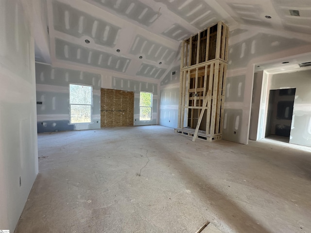 misc room featuring vaulted ceiling