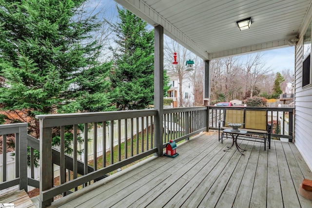 wooden deck with covered porch