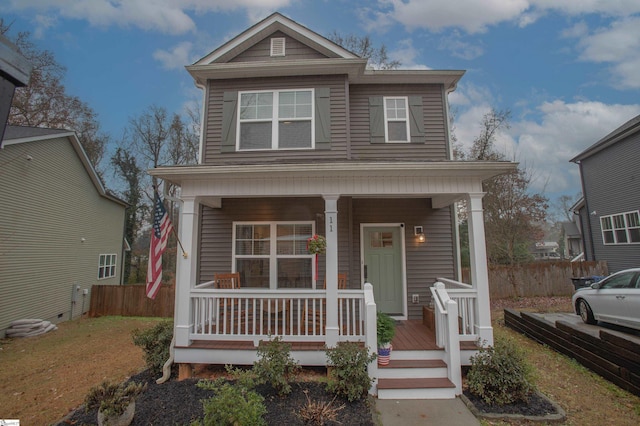 view of front of home with covered porch