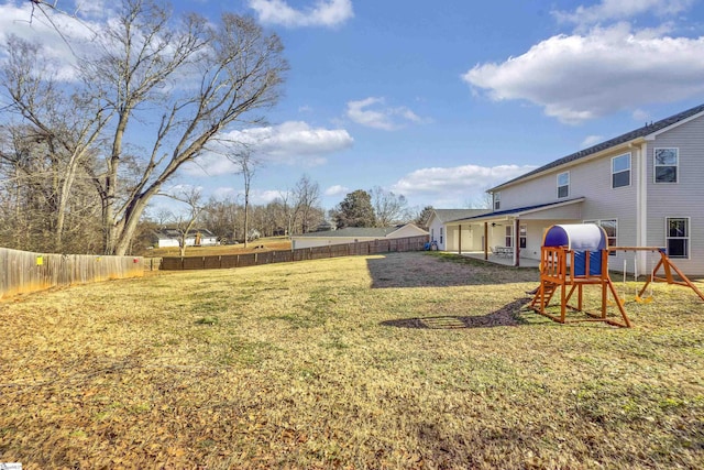 view of yard featuring a playground