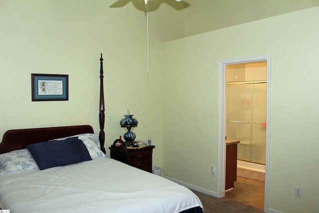 14 Heatherfield Dr, Simpsonville, SC 29680 - bedroom with baseboards, a ceiling fan, connected bathroom, and carpet floors