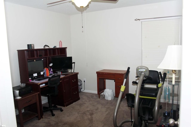 14 Heatherfield Dr, Simpsonville, SC 29680 - carpeted home office with a ceiling fan