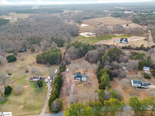 drone / aerial view featuring a rural view