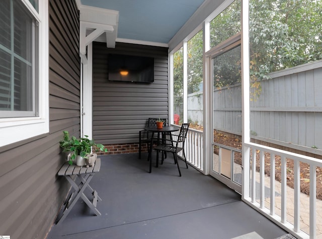 view of sunroom