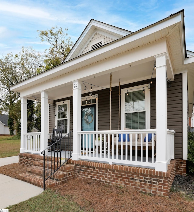 view of front of home with a porch