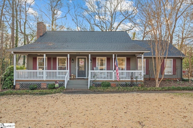 view of front of property with covered porch