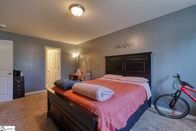 bedroom with carpet floors