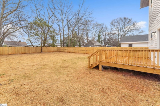 view of yard featuring a deck