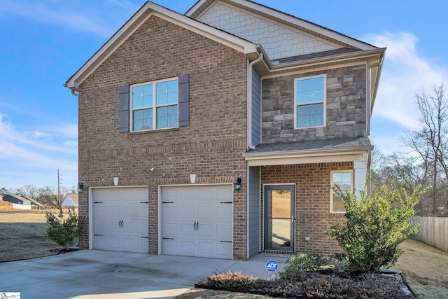 view of front of house featuring a garage