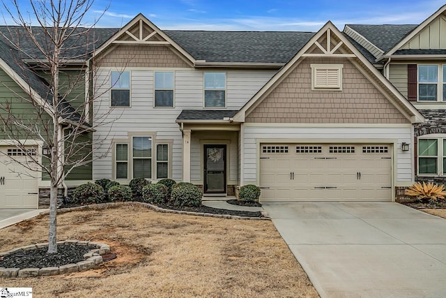 view of front of house with a garage