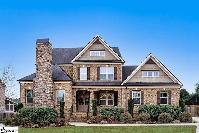 craftsman house with a front yard