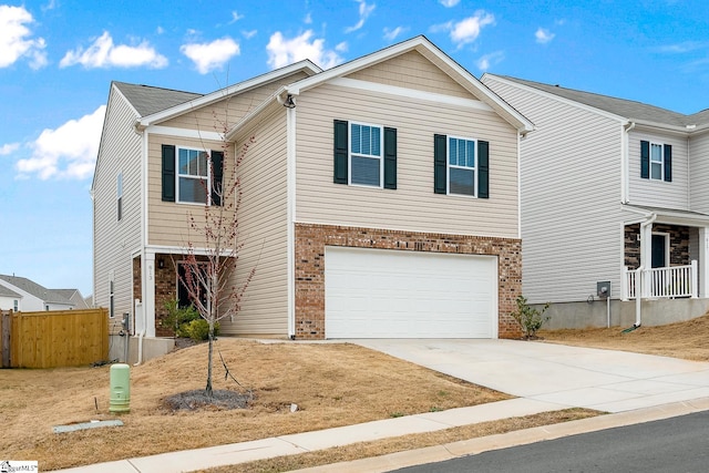 view of front of home with a garage