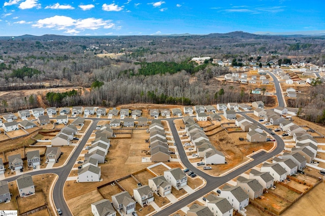 aerial view featuring a mountain view